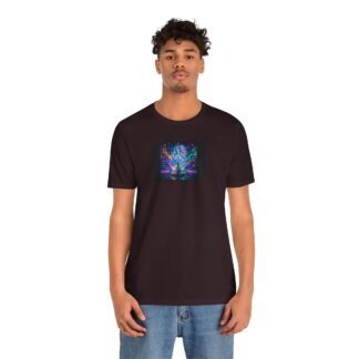 Neon Cyber Sorceress T-Shirt — Retro Futuristic Magic Graphic Tee