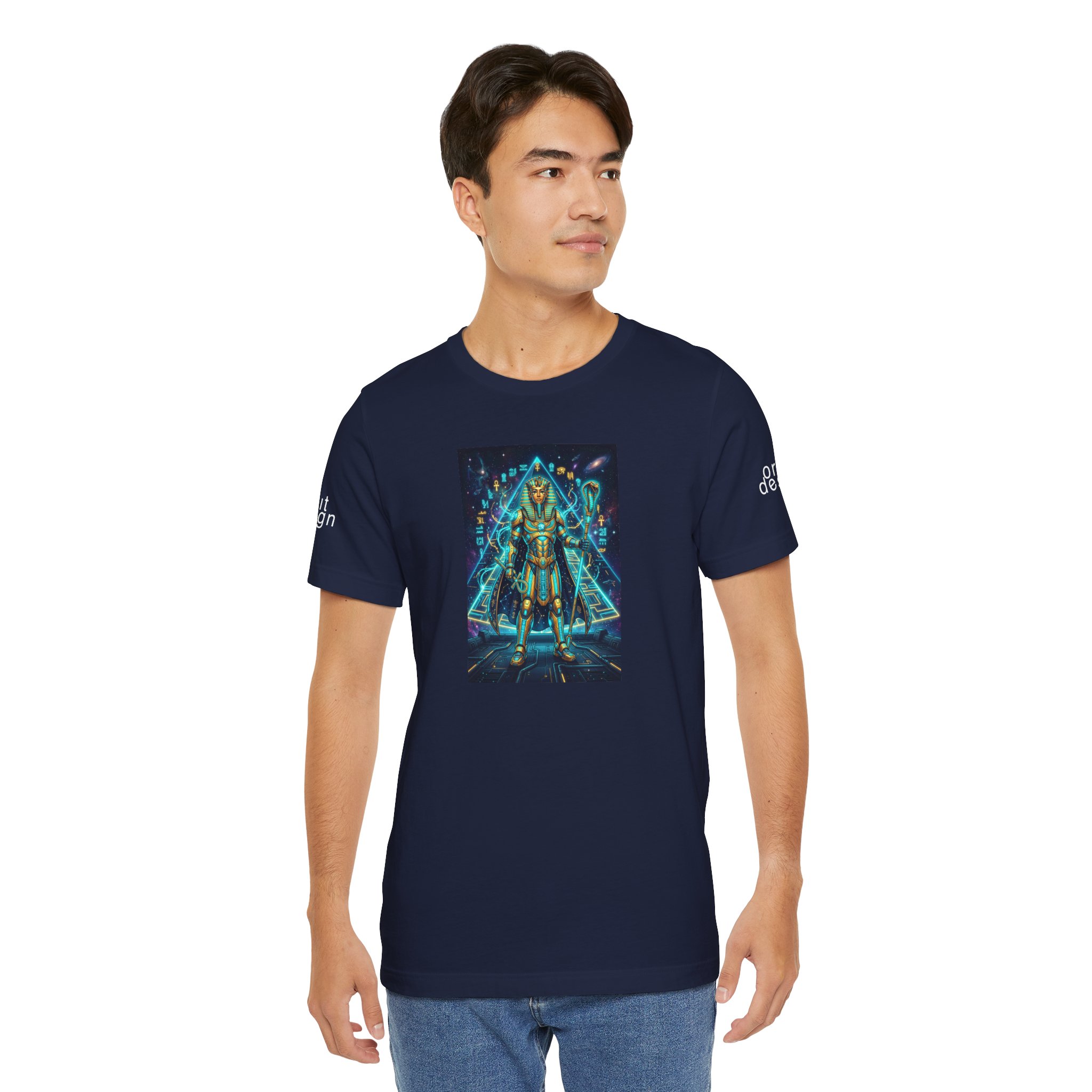 Egyptian Cyber Knight T-Shirt — Pharaoh Guardian Neon Sci‑Fi Unisex Tee - Image 31