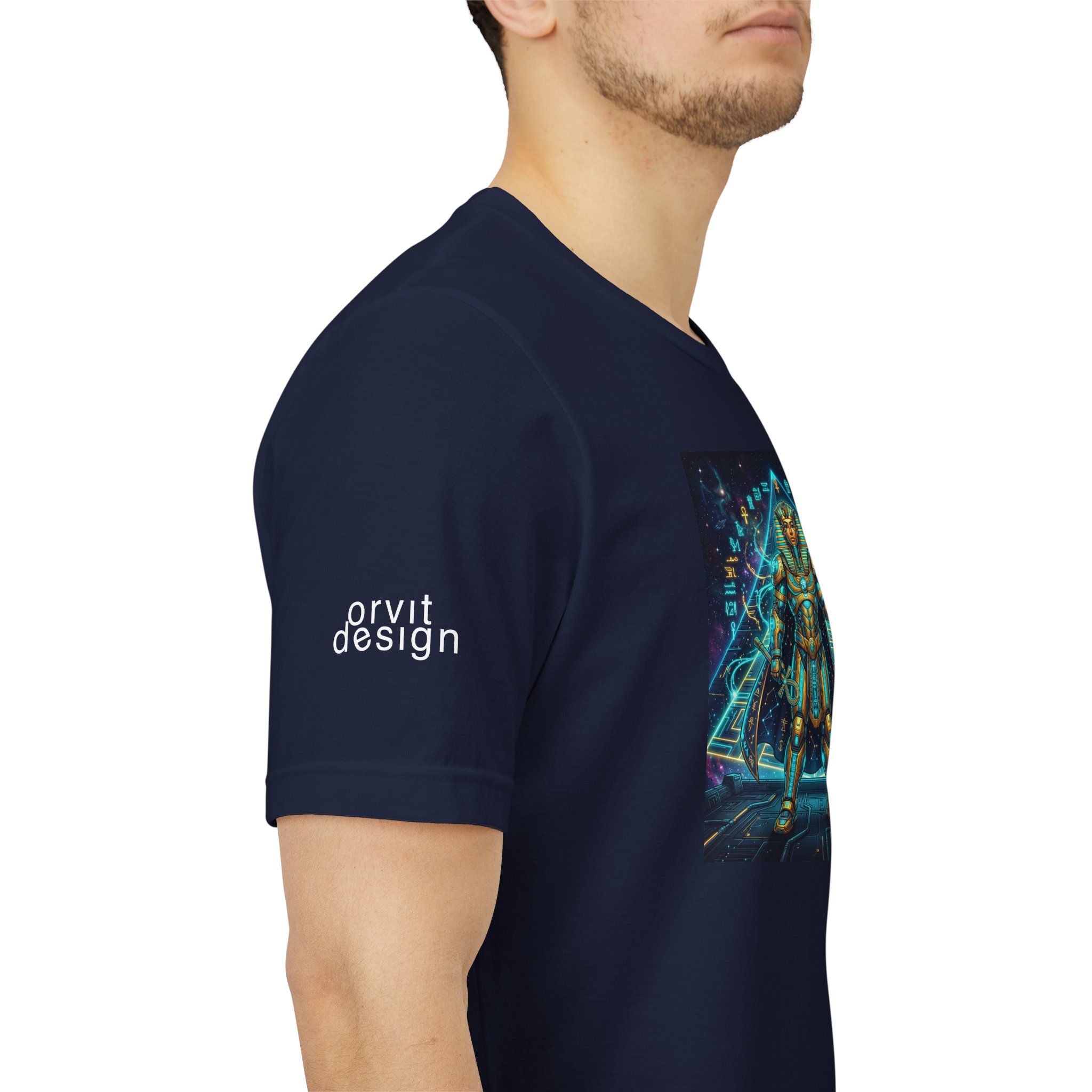 Egyptian Cyber Knight T-Shirt — Pharaoh Guardian Neon Sci‑Fi Unisex Tee - Image 29