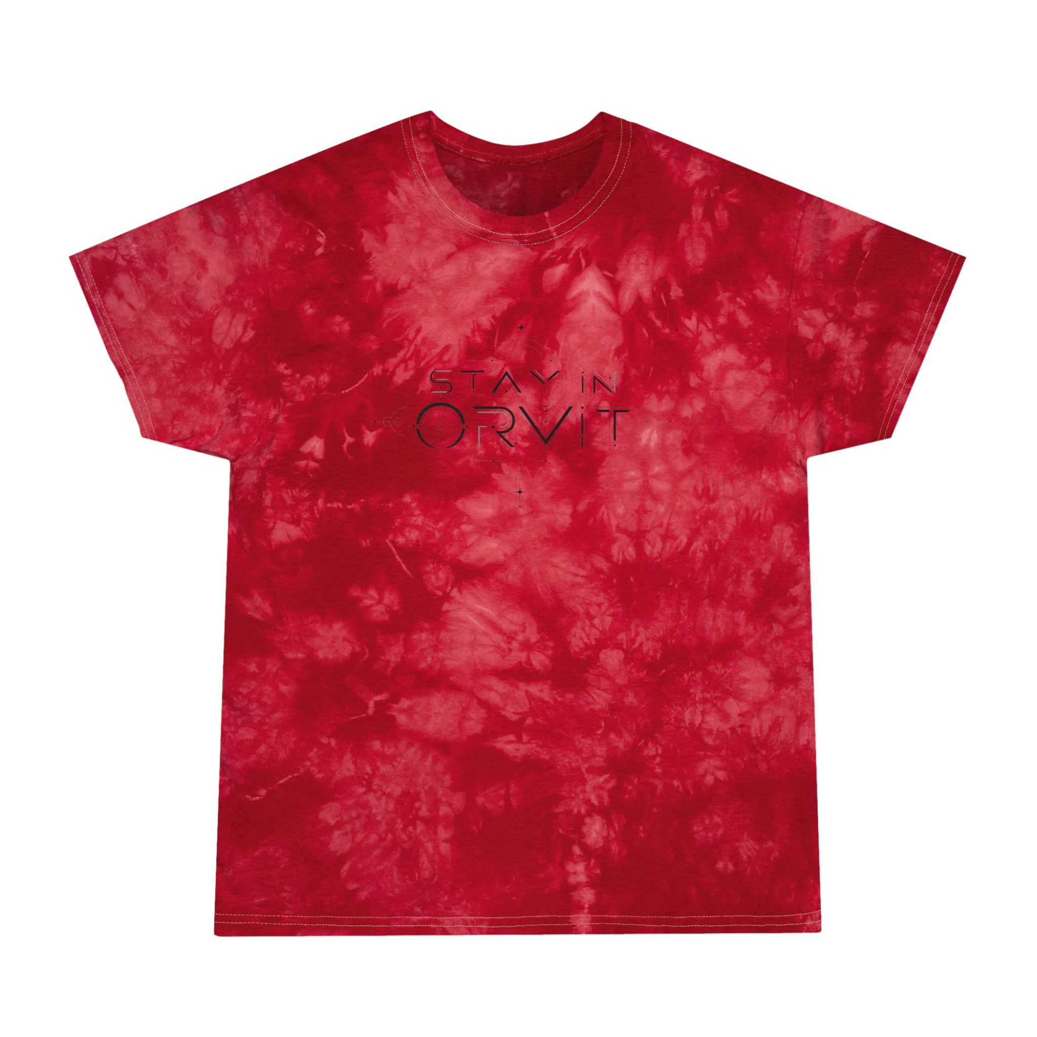 Stay in Orvit Crystal Tie-Dye T-Shirt – Red Marble Graphic Unisex Tee - Image 2
