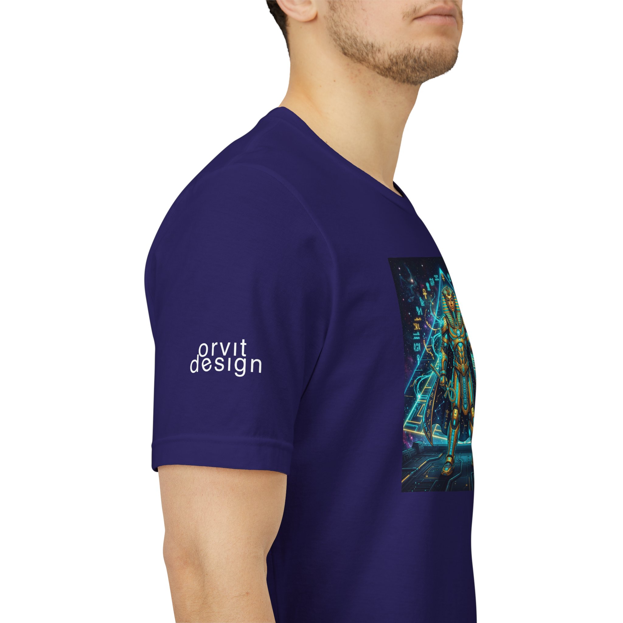 Egyptian Cyber Knight T-Shirt — Pharaoh Guardian Neon Sci‑Fi Unisex Tee - Image 21