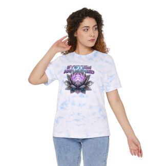 Tie-Dye T-Shirt — 'System Awakened' Lotus Graphic