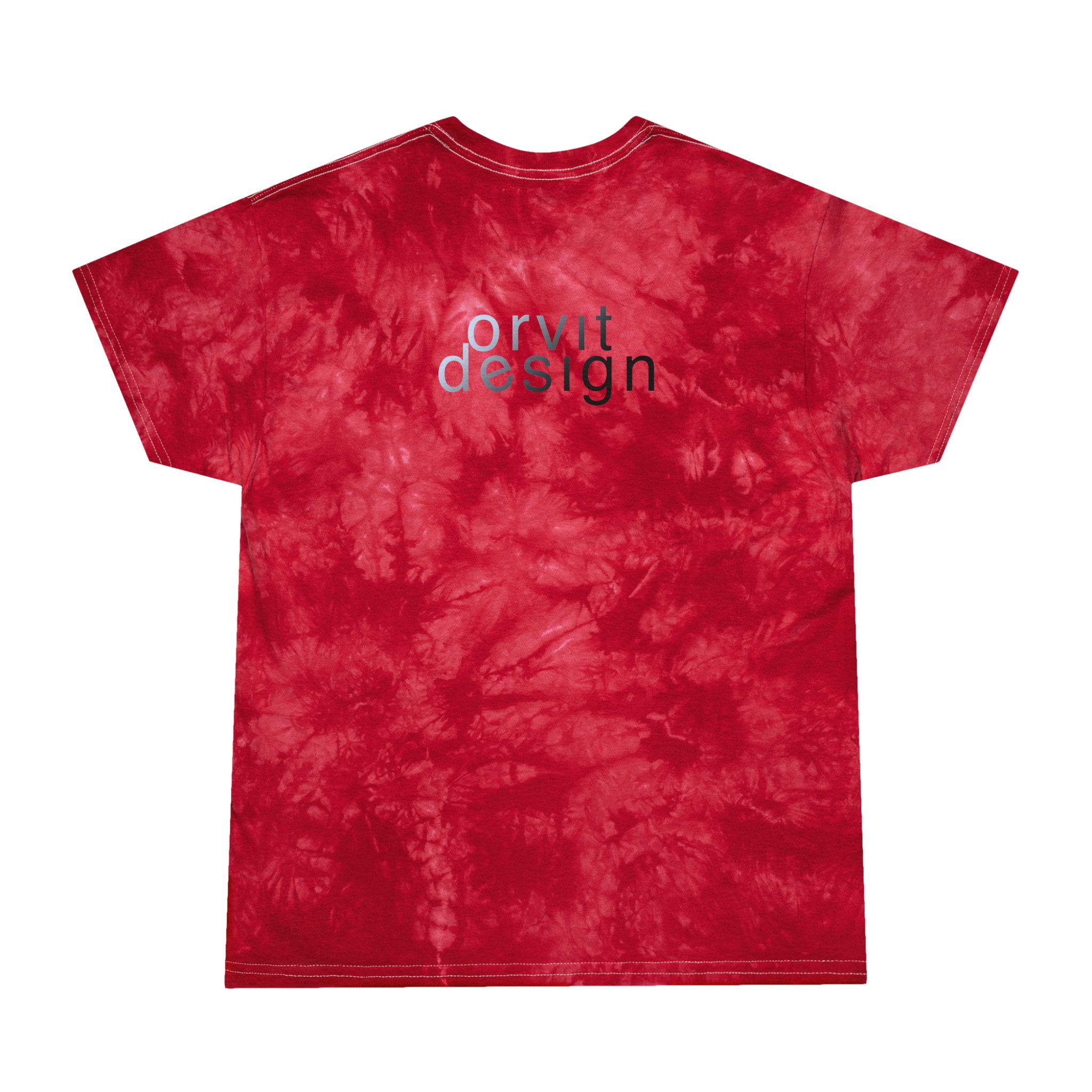 Stay in Orvit Crystal Tie-Dye T-Shirt – Red Marble Graphic Unisex Tee - Image 3